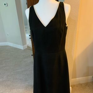 Ann Taylor classic black dress with white piping